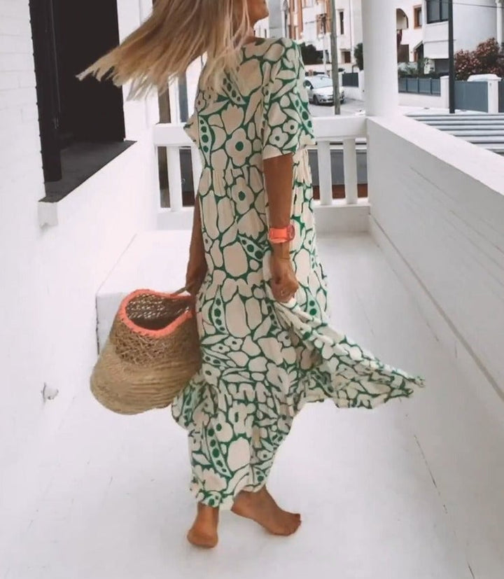 Juni | Sukienka w stylu Ibiza z boho kwiatowym wzorem