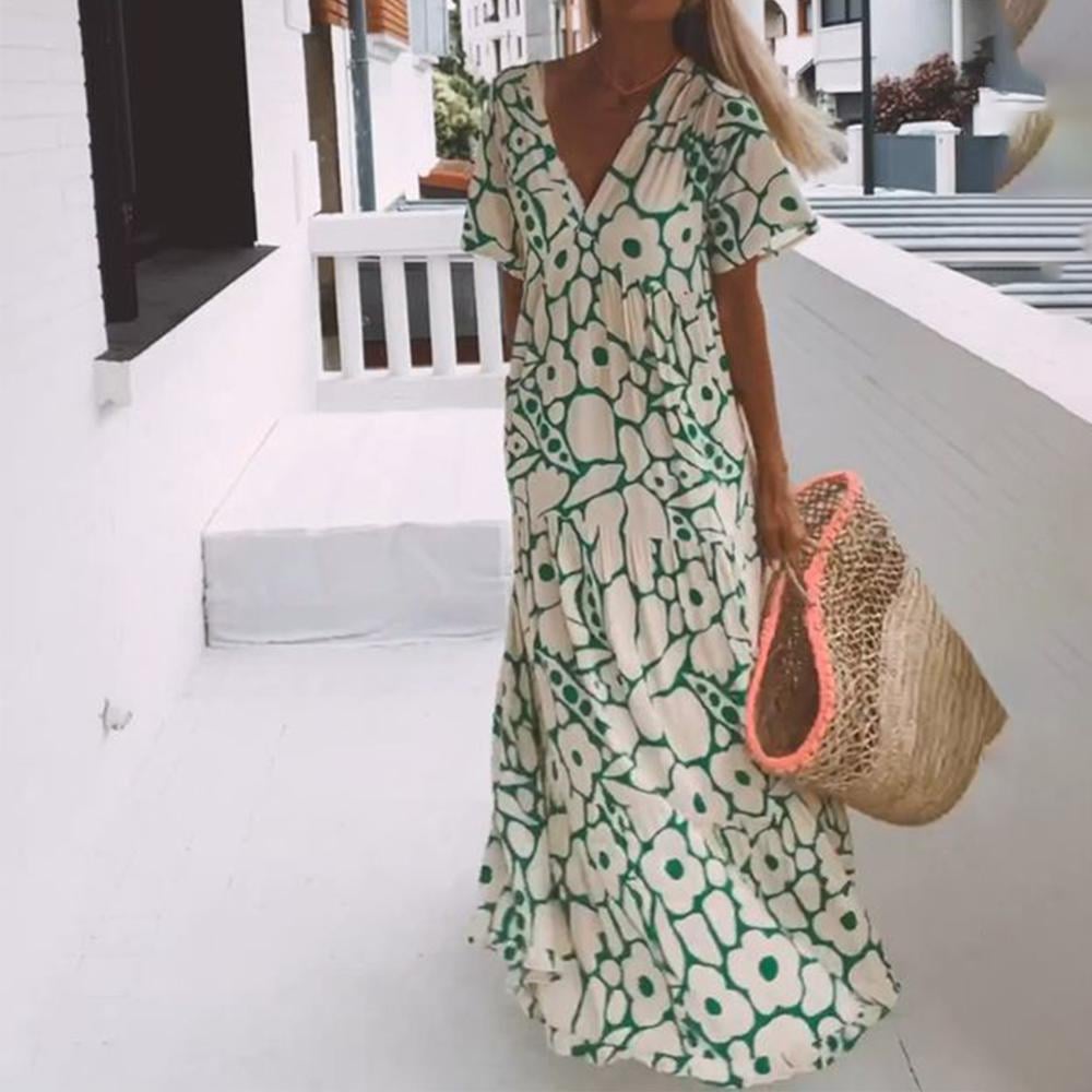 Juni | Sukienka w stylu Ibiza z boho kwiatowym wzorem