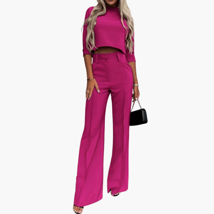 Cleo | Elegancki zestaw z crop topem dla kobiet