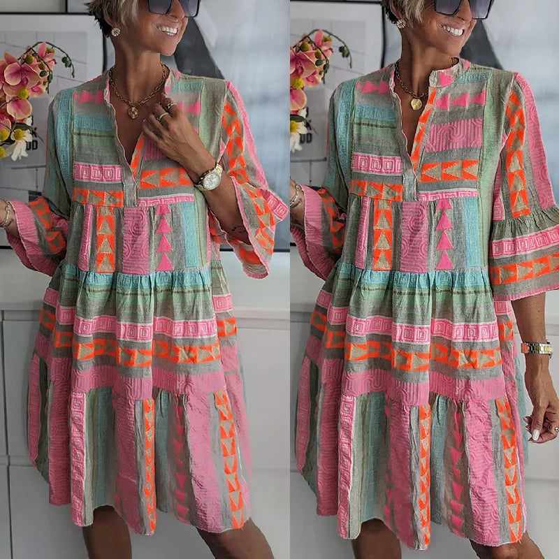 Kiki™ Elegancka wiosenna sukienka midi