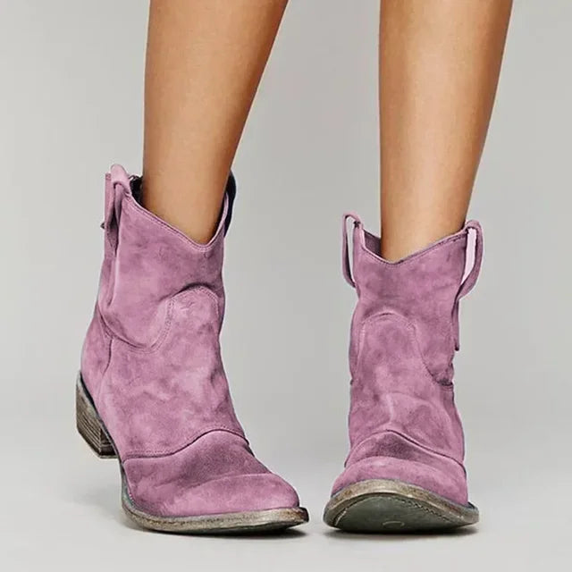 Destiny™ Stylowe Vintage Kowbojskie Botki do Kostki