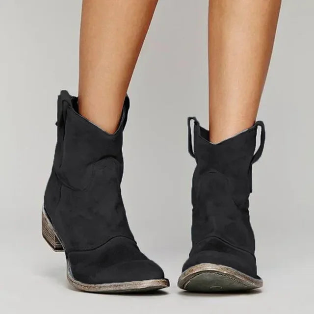 Destiny™ Stylowe Vintage Kowbojskie Botki do Kostki