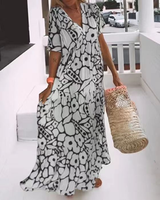 Juni | Sukienka w stylu Ibiza z boho kwiatowym wzorem