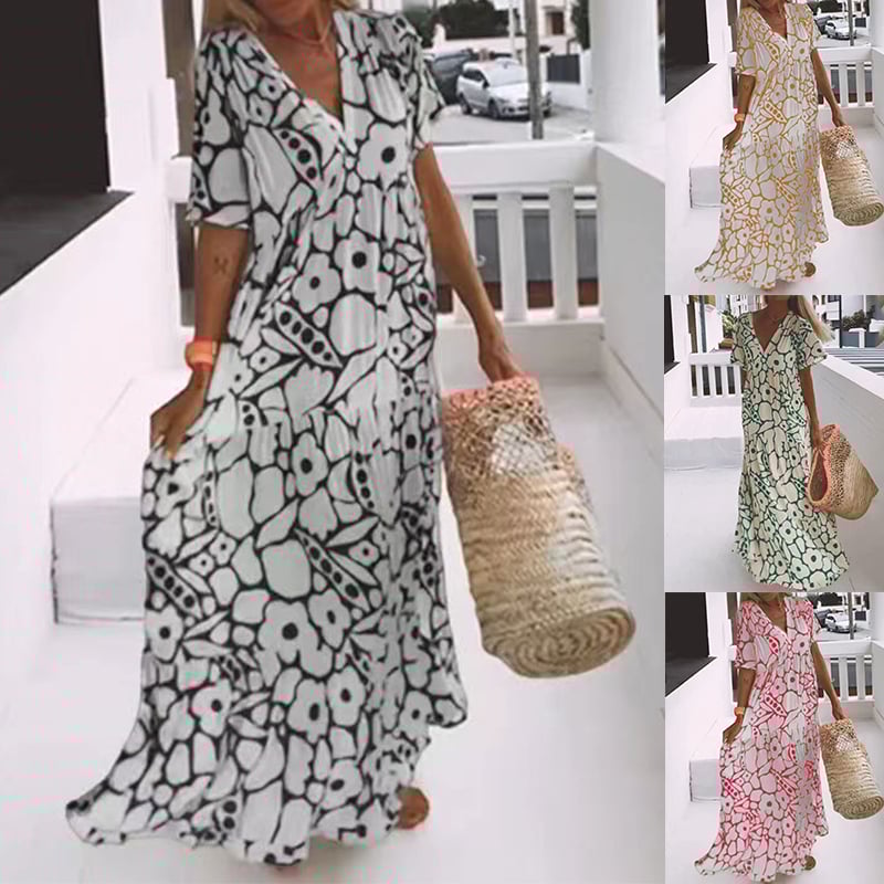 Juni | Sukienka w stylu Ibiza z boho kwiatowym wzorem
