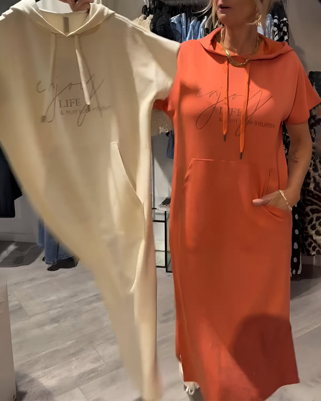 Saskia | Casualowa sukienka z kapturem