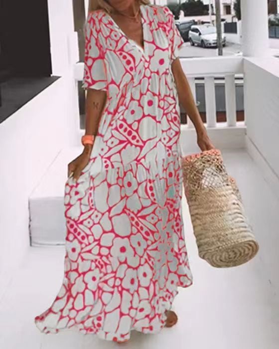 Juni | Sukienka w stylu Ibiza z boho kwiatowym wzorem