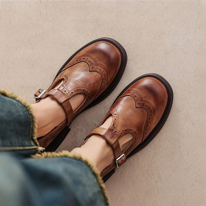Velda | eleganckie skórzane buty mary jane