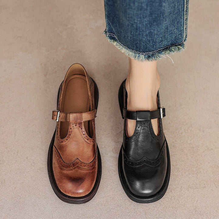 Velda | eleganckie skórzane buty mary jane